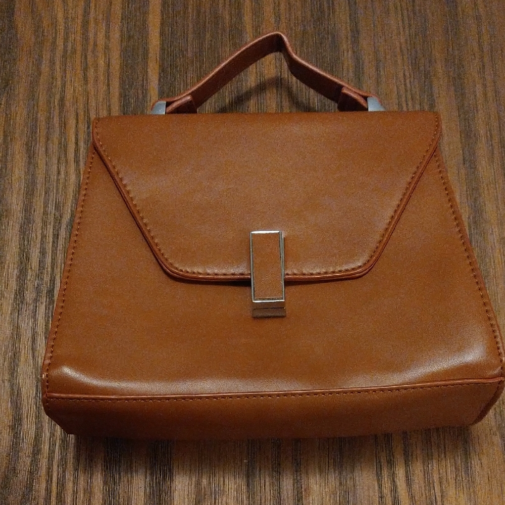 Elegant Brown Vegan Leather Handbag 2 For $14